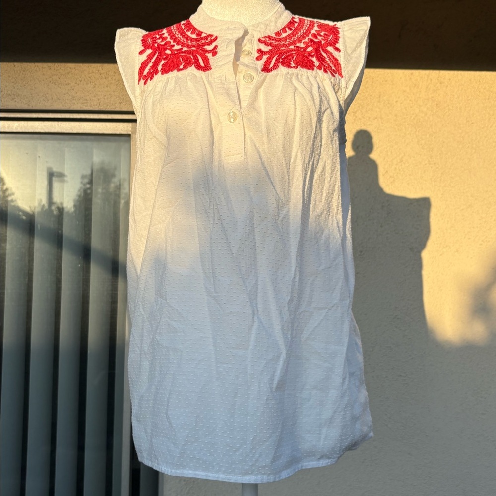 J. Crew White Textured Blouse